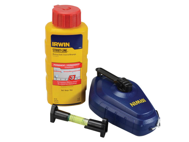 IRWIN Strait-Line Speedline Reel Set 30m 100ft Fast Rewind with Chalk Pack