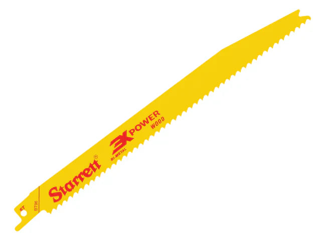 Starrett BT96-5 Bi-Metal Reciprocating Blades 228mm 6 TPI Wood Cutting Pack of 5