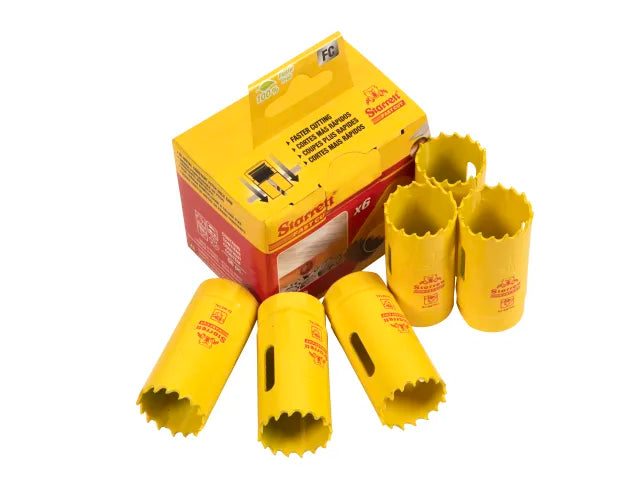 Starrett FCH0100-6 Fast Cut Bi-Metal Holesaw 25mm Pack of 6 for Steel Cutting