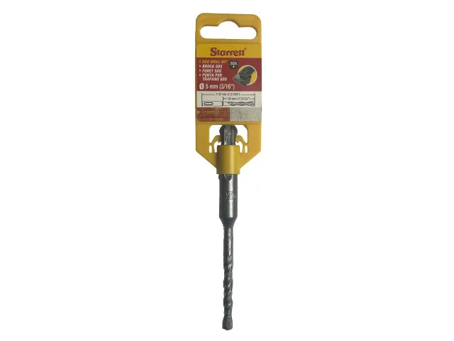 Starrett SDS Plus 2 Point Drill Bit 5mm x 110mm High Performance Carbide Tips