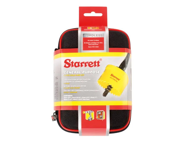 Starrett 6 Piece Cordless Bi-Metal Holesaw Kit for Steel Wood Plastics