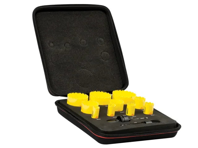 Starrett KDC10021 12 Piece Bi-Metal Electrician's Holesaw Kit with Carry Case