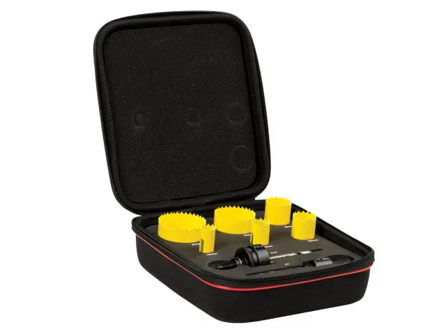 Starrett KFC06022 8 Piece Fast Cut Bi-Metal Electrician's Holesaw Kit