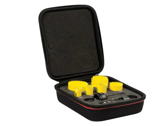 Starrett KFC07021 9 Piece Bi-Metal Plumber's Holesaw Kit with Carry Case