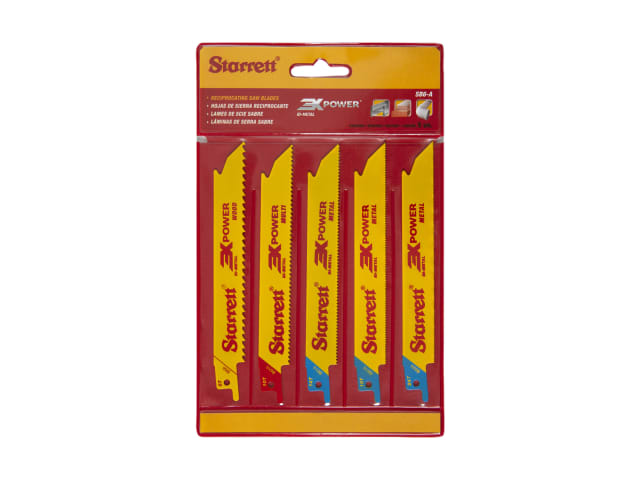 Starrett SB6-A Reciprocating Blade Kit 5 Pack Bi-Metal 3X Power Blades