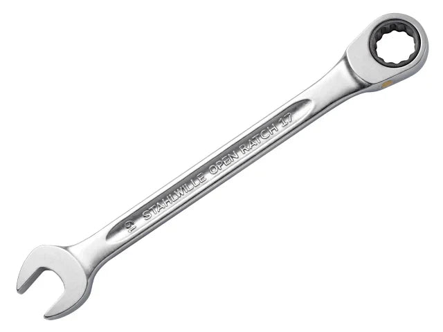 Stahlwille 17F 19mm Ratchet Combination Spanner 72 Teeth Chrome Alloy Steel
