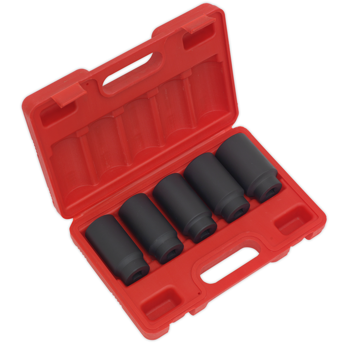 Sealey 5pc Impact Hub Nut Socket Set 1/2" Drive Chrome Molybdenum 29-36mm