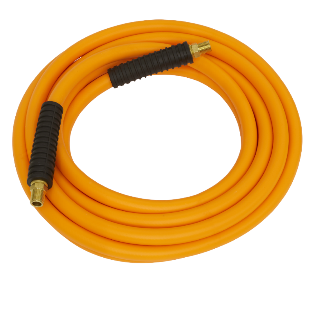 Sealey 5m x 8mm Hybrid Air Hose High-Visibility 1/4" BSP Unions Flexible TPR