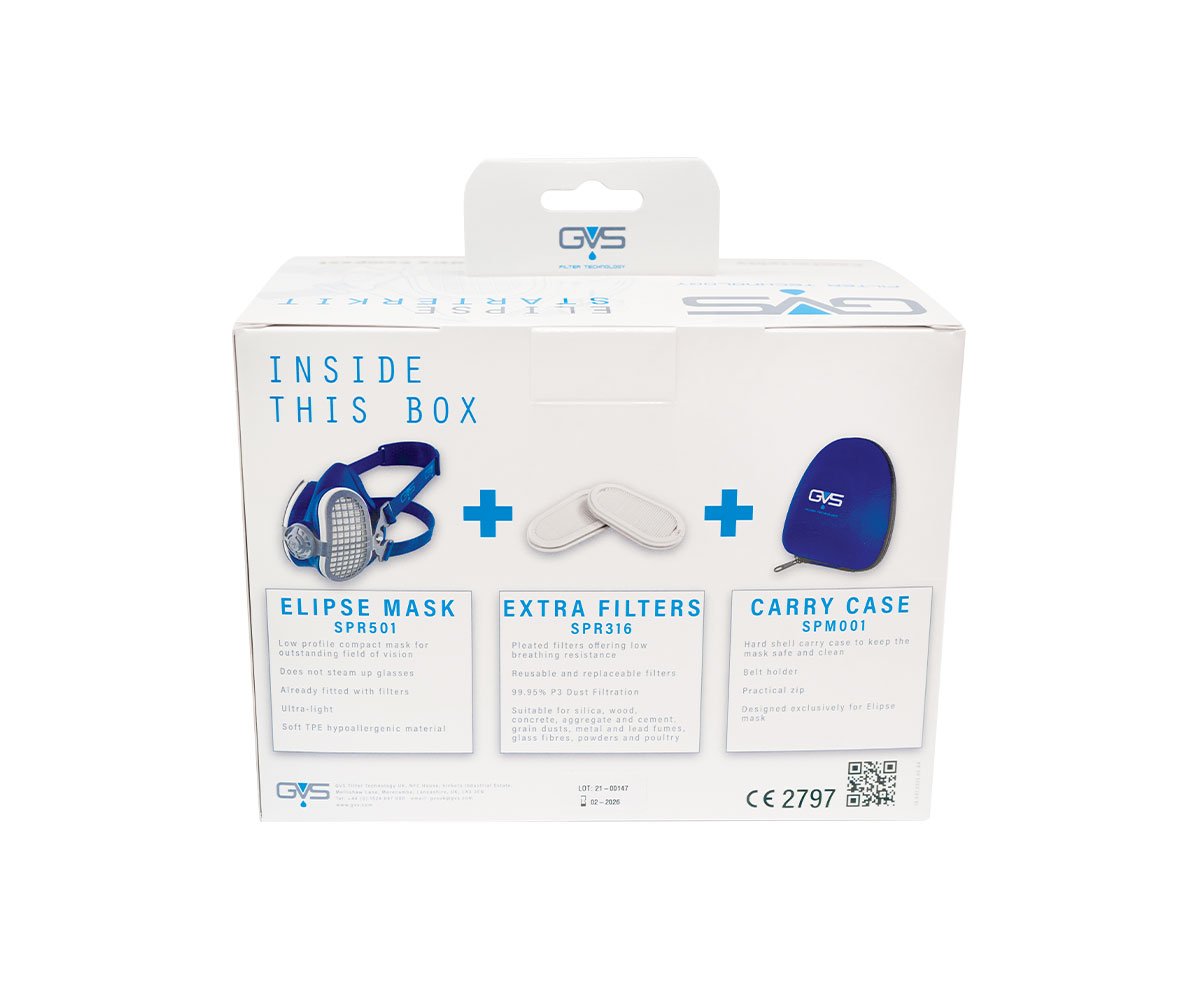 GVS Elipse P3 R D M/L Mask Starter Kit with Filters and Carry Case UK