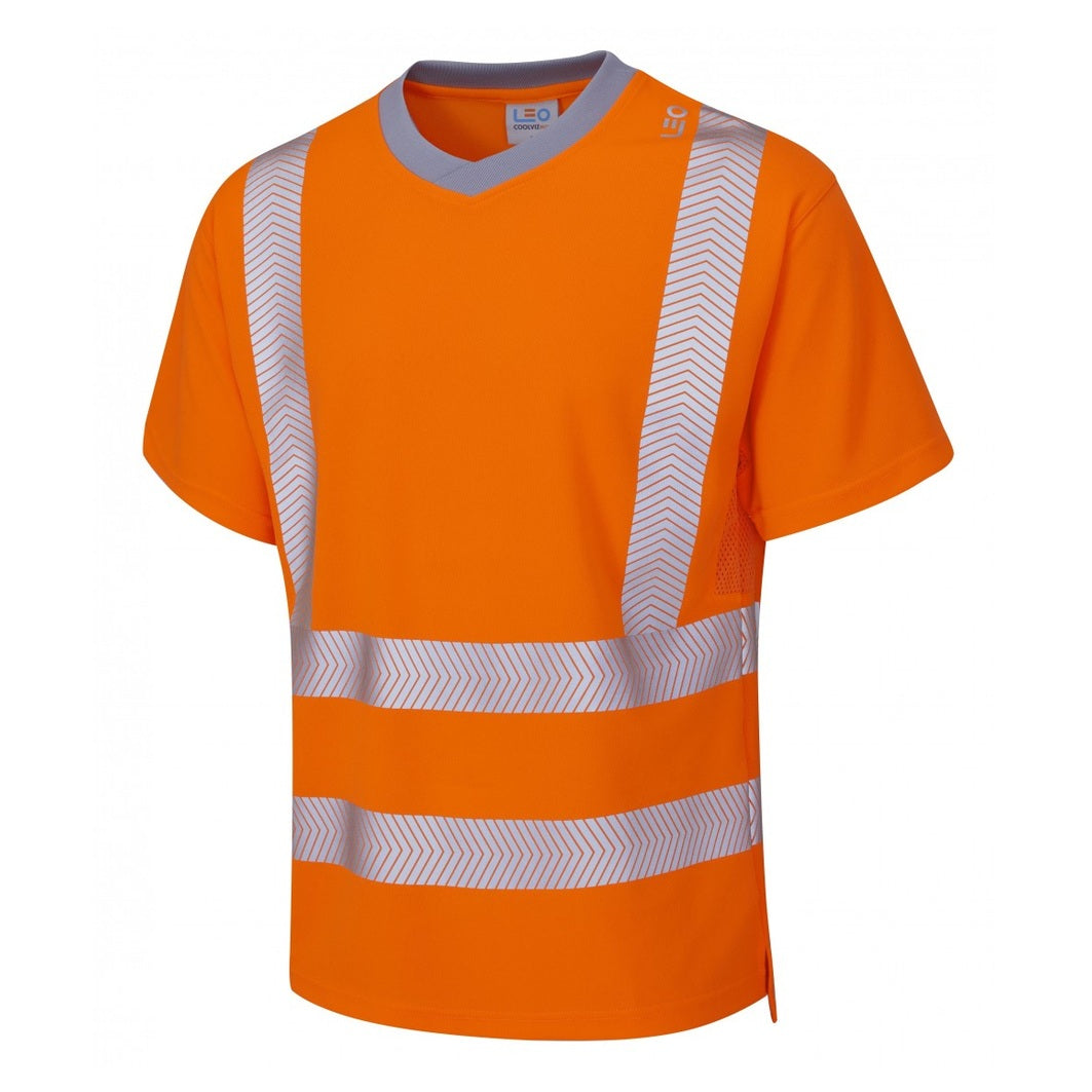 Leo Workwear EcoViz Performance+ Hi-Vis T-Shirt Lightweight UV Protection S-6XL