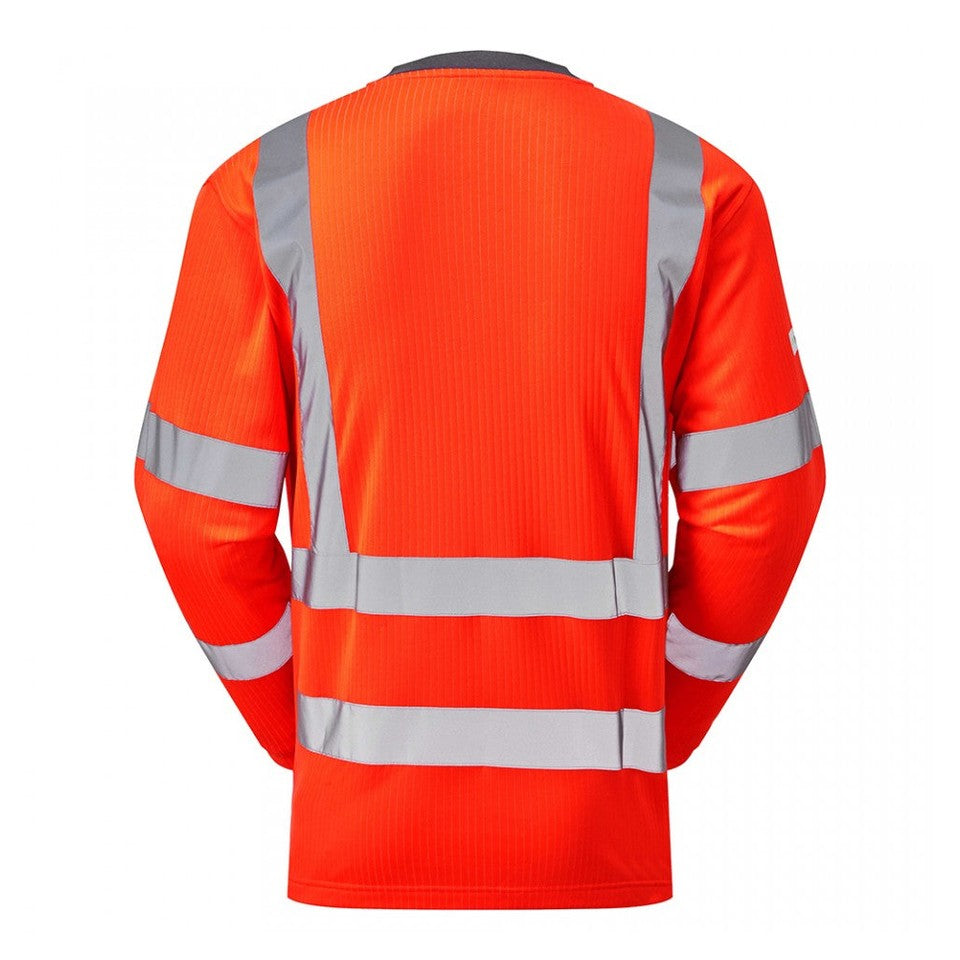 Leo Workwear Riverton EcoViz Comfort T-Shirt Hi-Vis Orange UPF 40+ S-6XL