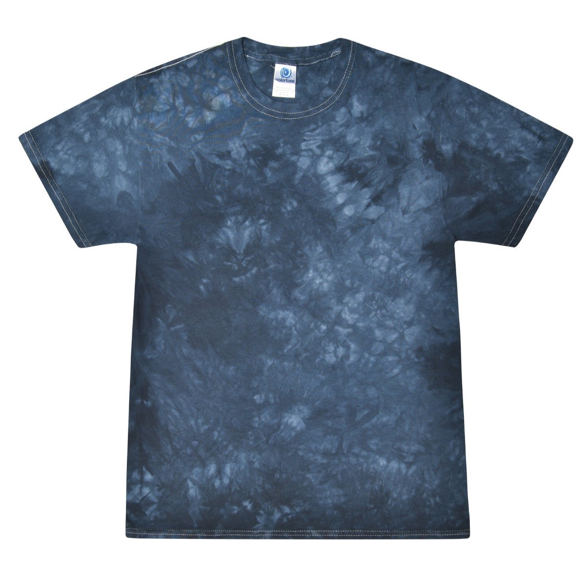 Colortone Tie-Dye Shirt Crystal Navy Heavyweight Cotton Unique Design S-2XL