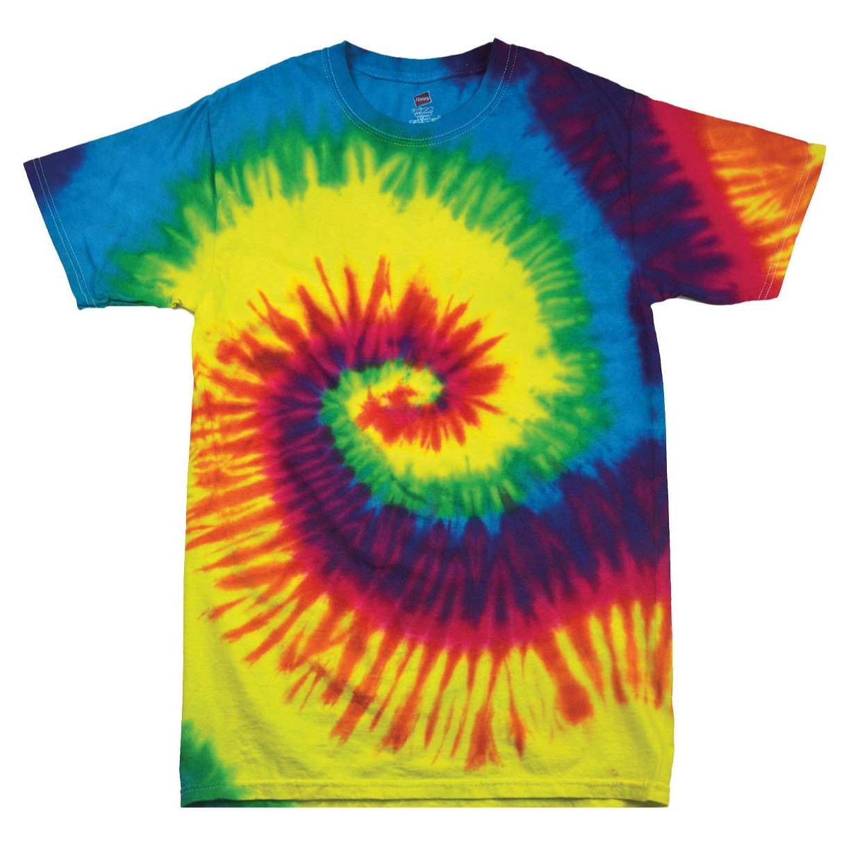 Colortone Rainbow Tie-Dye Shirt Heavyweight Cotton Double-Stitched Neckline