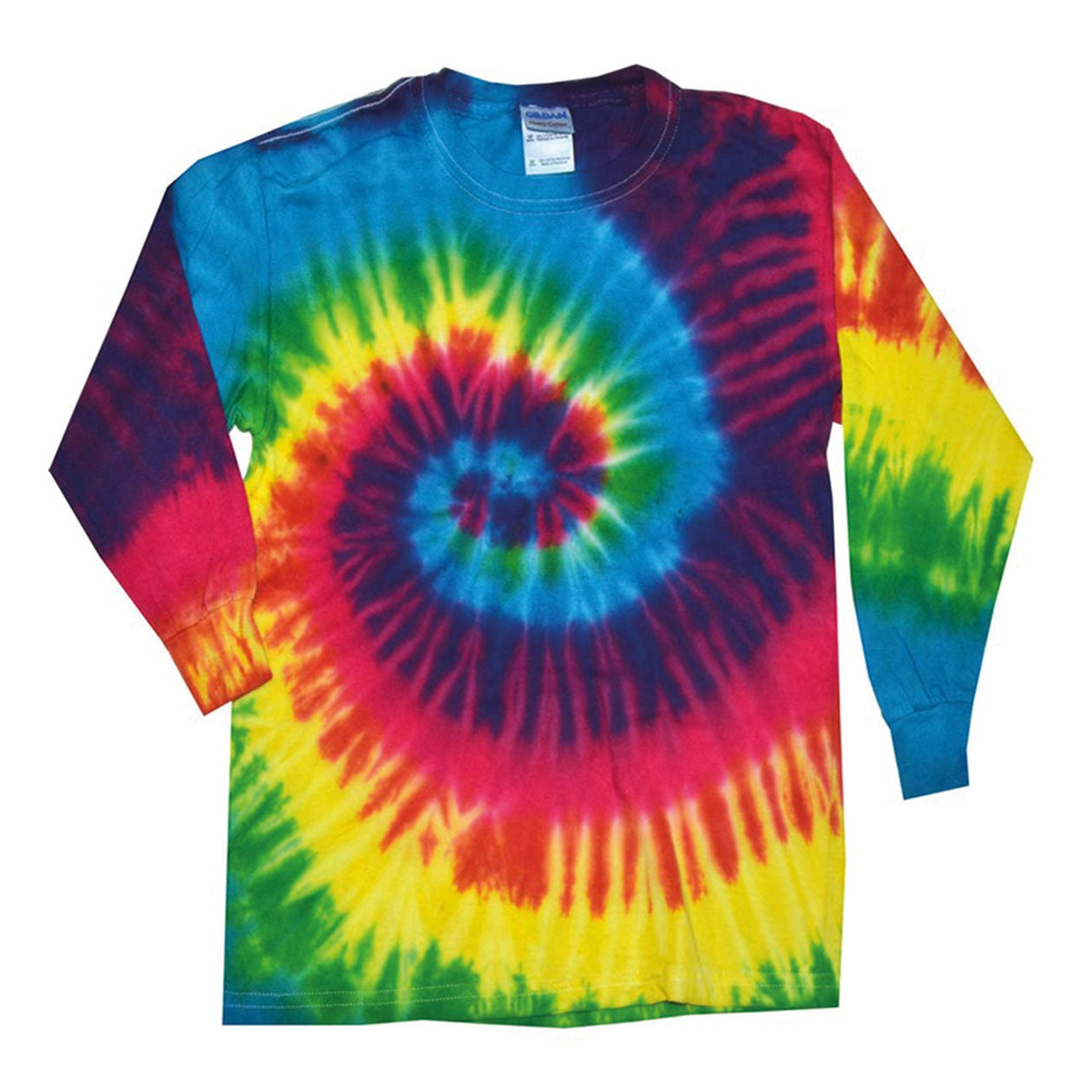 Colortone Long Sleeve Tie-Dye T-Shirt 100% Cotton S-2XL Vibrant Colours