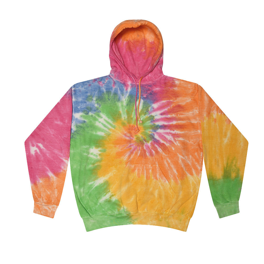 Colortone Rainbow Tie-Dye Hoodie Regular Fit Hand-Dyed Cotton Blend S-2XL