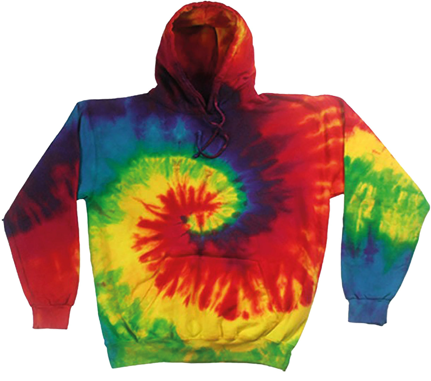 Colortone Rainbow Tie-Dye Hoodie Regular Fit Hand-Dyed Cotton Blend S-2XL
