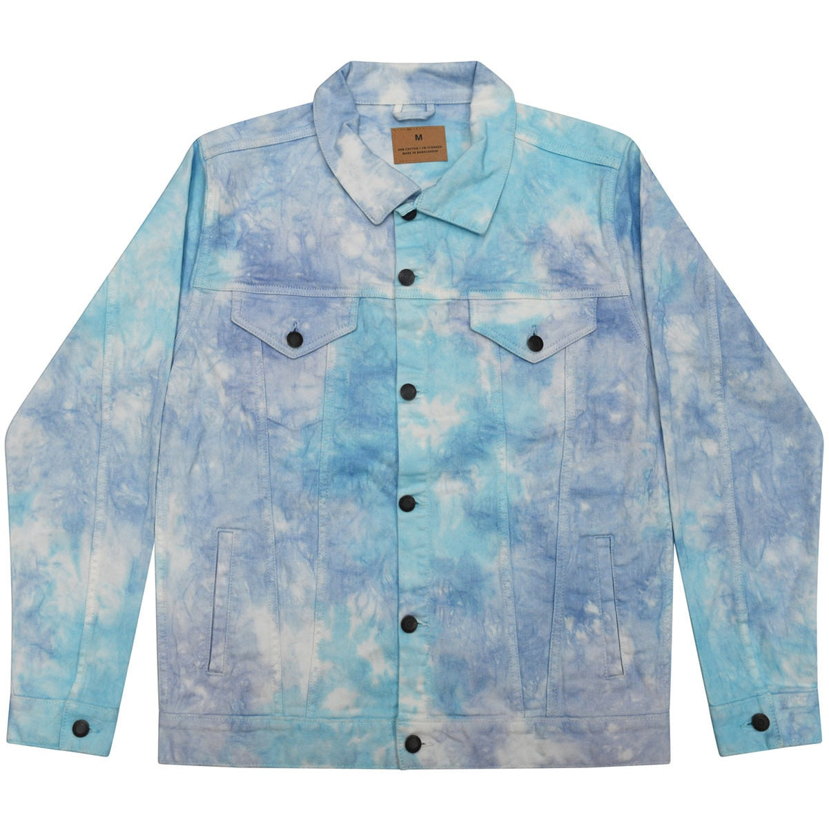 Colortone Tie-Dye Denim Jacket Unisex Loose Fit with Chest Pockets