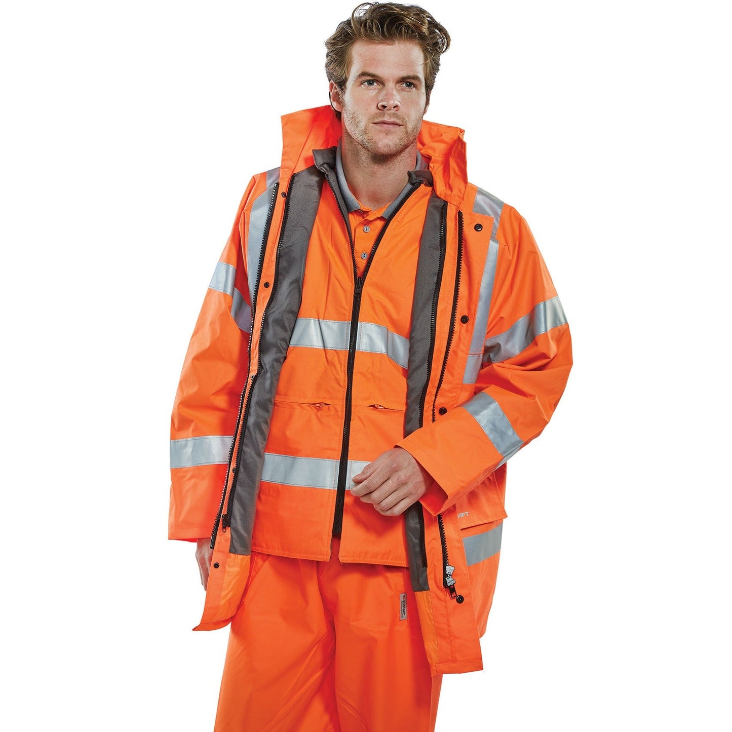 Beeswift 4 in 1 High Visibility Jacket & Bodywarmer EN ISO 20471 Waterproof
