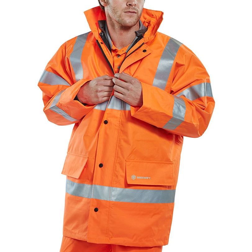 Beeswift 4 in 1 High Visibility Jacket & Bodywarmer EN ISO 20471 Waterproof