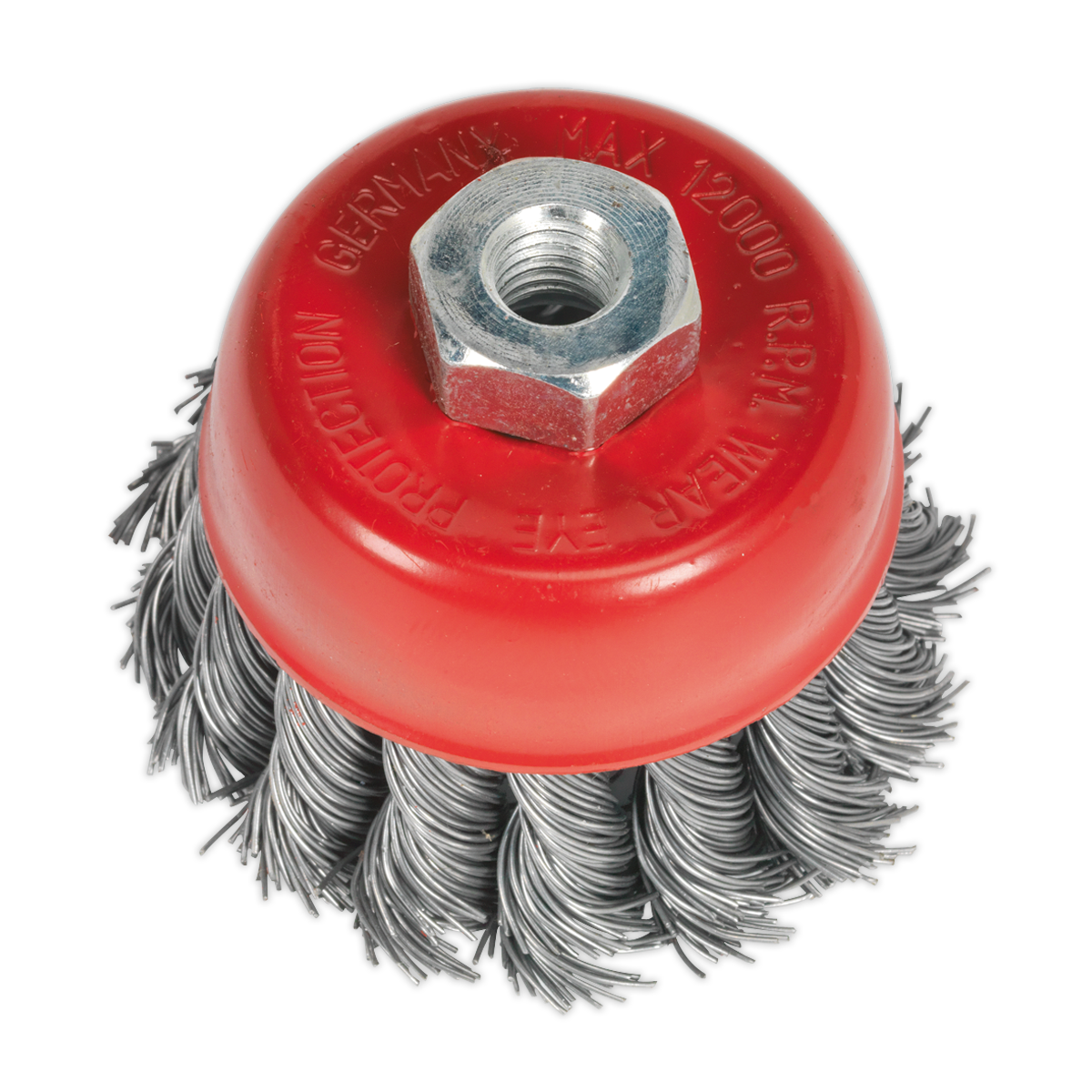 Sealey Twist Knot Wire Cup Brush 65mm M10 Heavy Duty Rust Removal Tool