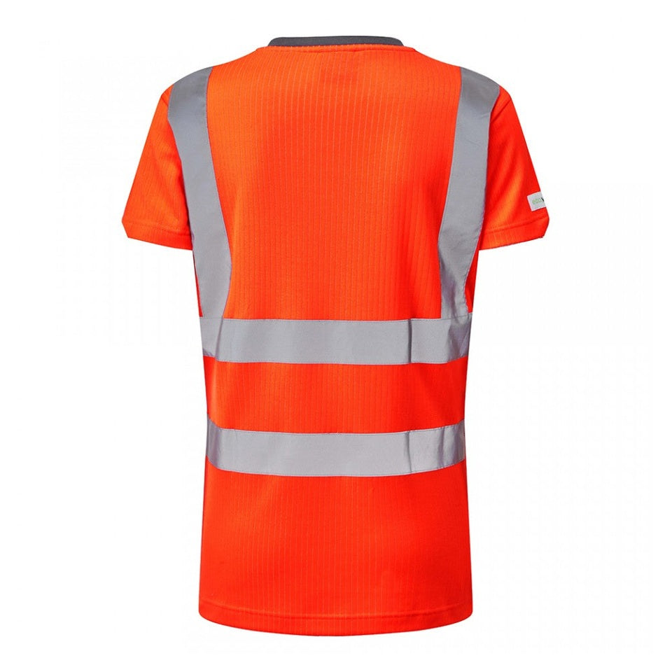 Leo Workwear EcoViz Comfort Women's T-Shirt Hi-Vis Orange Bamboo XS-6XL