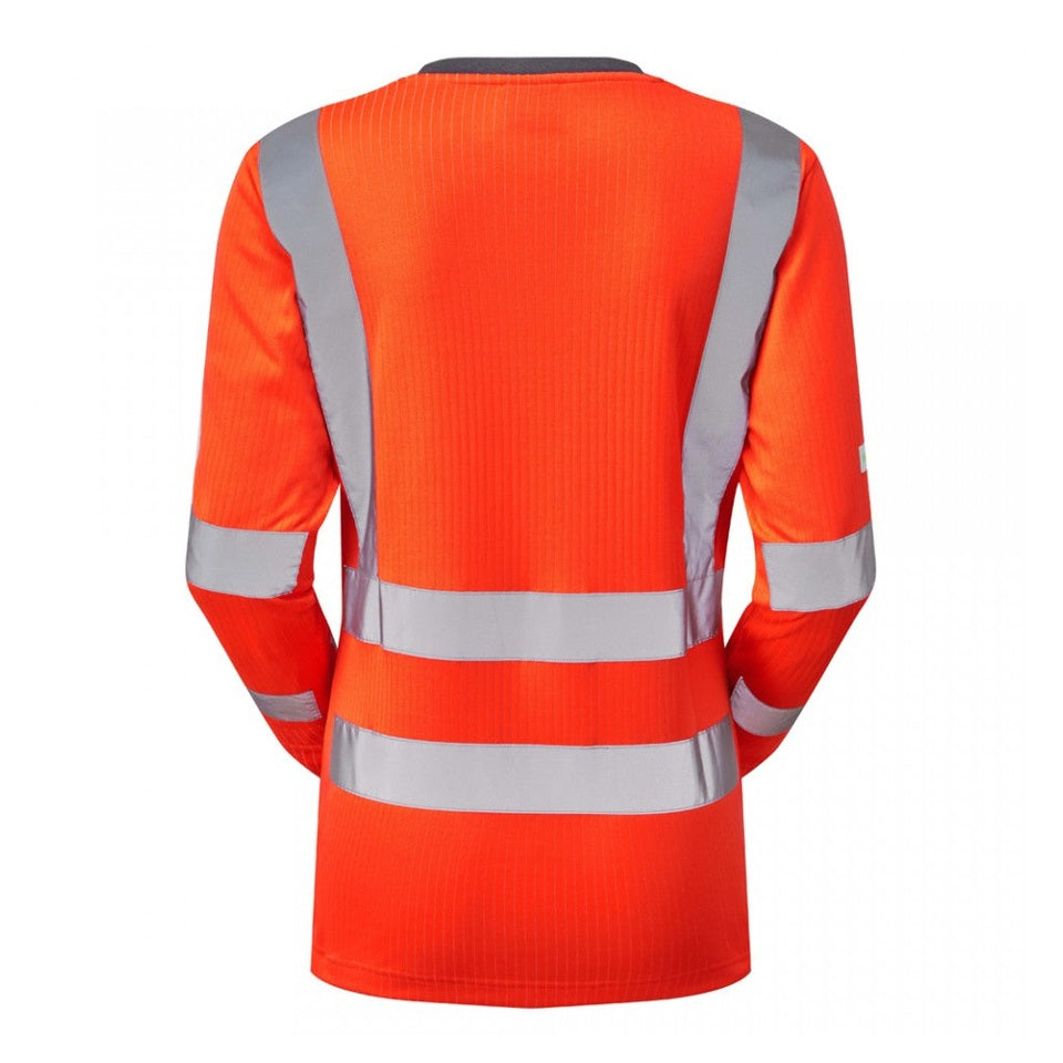Leo Workwear EcoViz Comfort Women's Sleeved T-Shirt Hi-Vis Orange XS-6XL