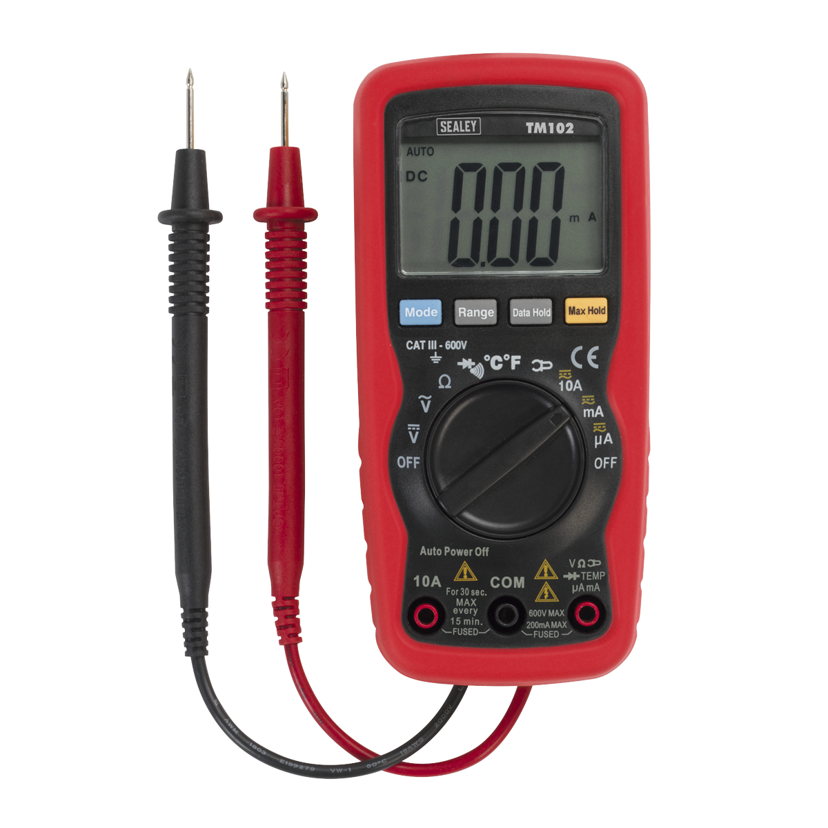 Sealey Professional Auto-Ranging Digital Multimeter 8-Function with Case