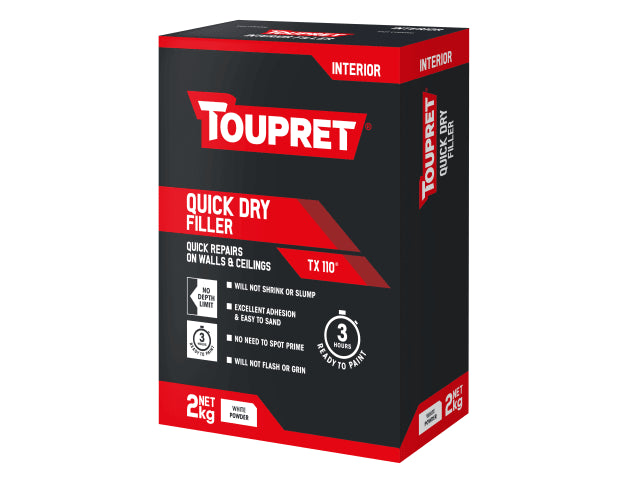 Toupret Quick Dry Filler 2kg Interior Surface Filler Easy Sanding Fast Drying