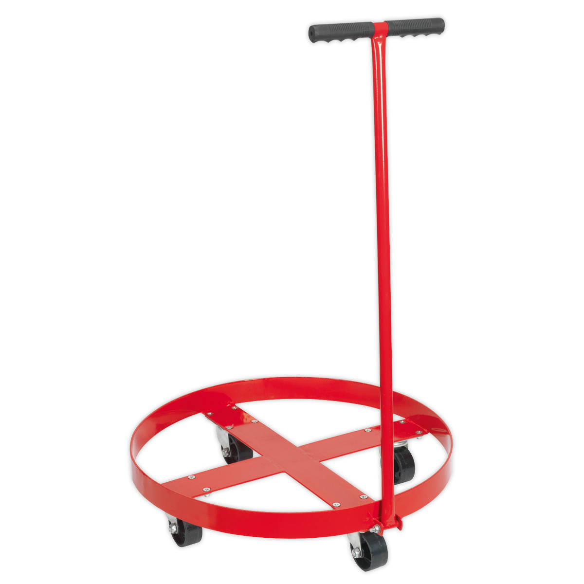 Sealey Drum Dolly with Handle for 205L Drums 400kg Capacity Metal Castors