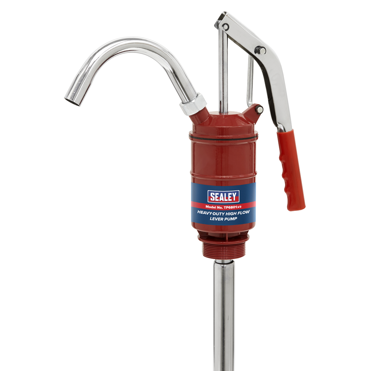 Sealey Heavy-Duty Lever Pump High Flow for 50-205L Drums Oils Antifreeze