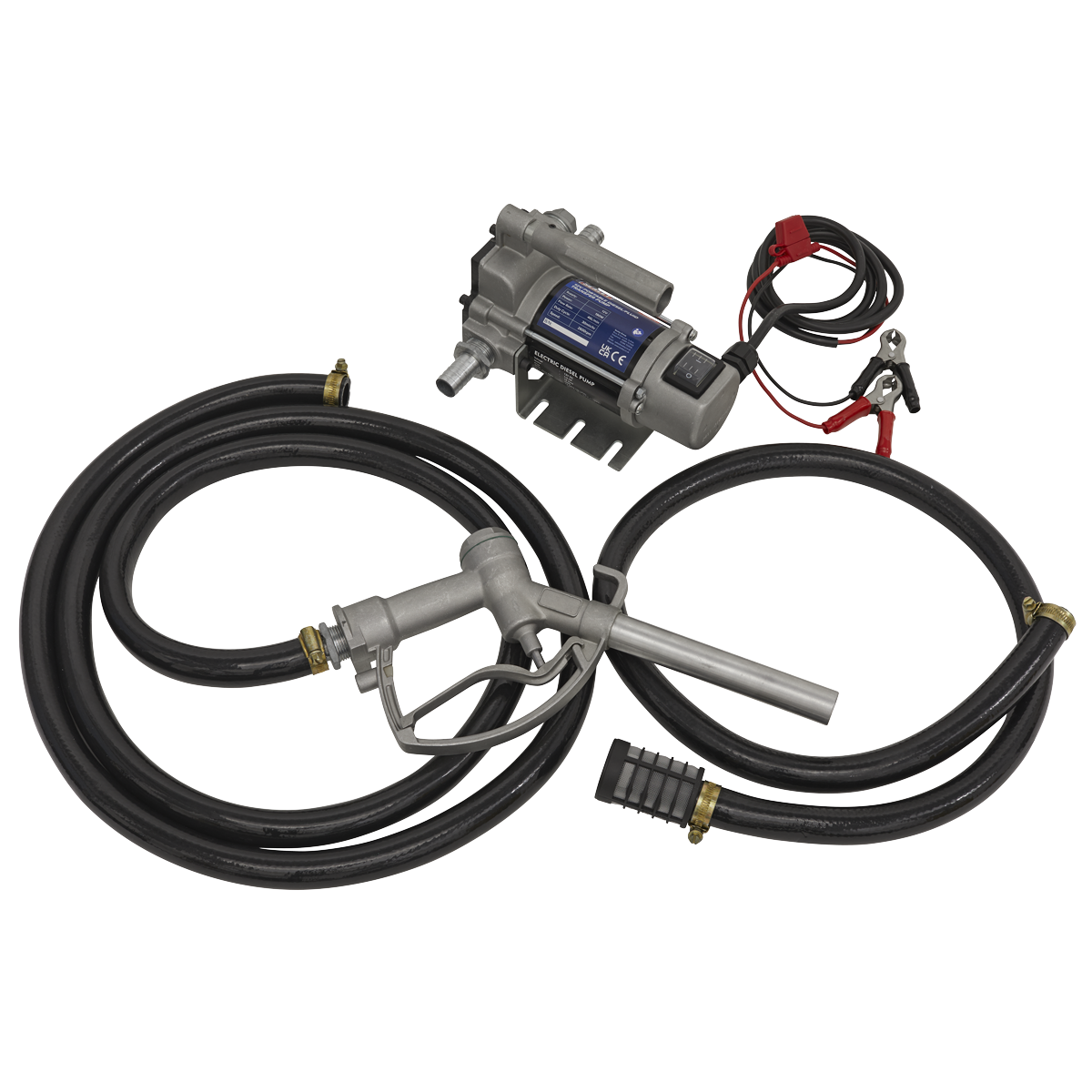 Sealey 12V Diesel Fluid Transfer Pump Portable Self-Priming 46L/min with Hose