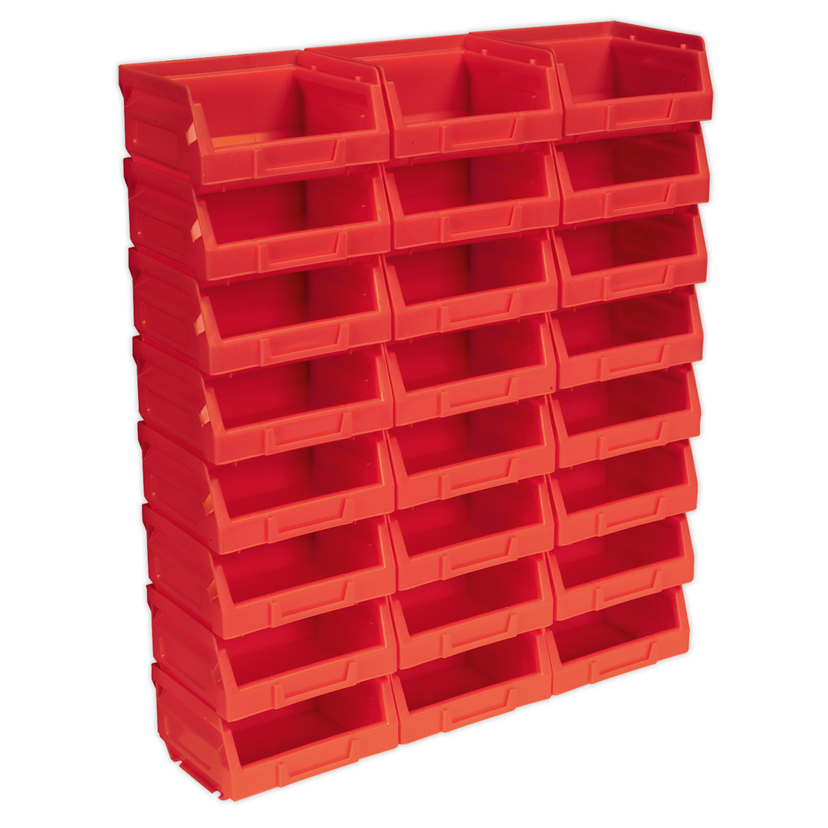 Sealey Red Plastic Storage Bins 105x85x55mm Pack of 24 Shockproof Polymer