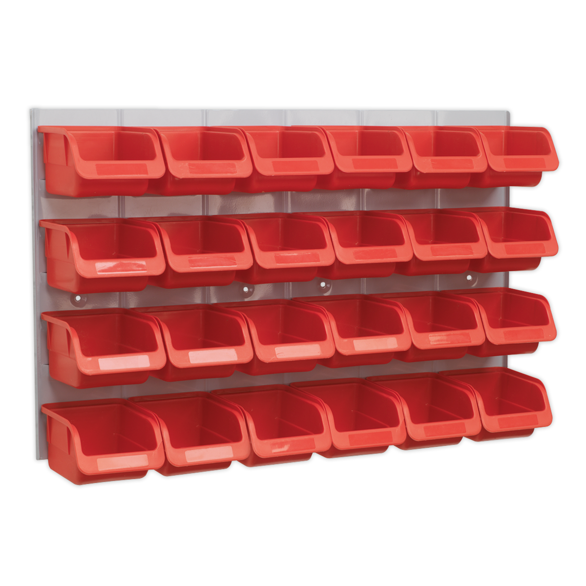 Sealey 24 Bin & Steel Panel Set Red Shockproof Polymer Storage Solution