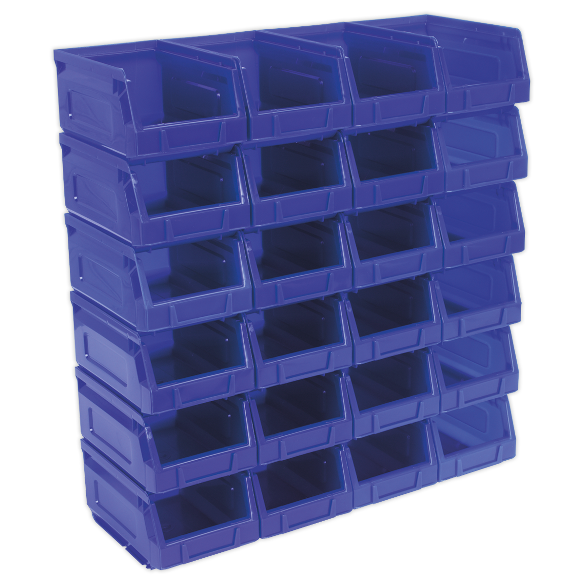 Sealey Blue Plastic Storage Bins 105x165x85mm Pack of 24 Shockproof Polymer