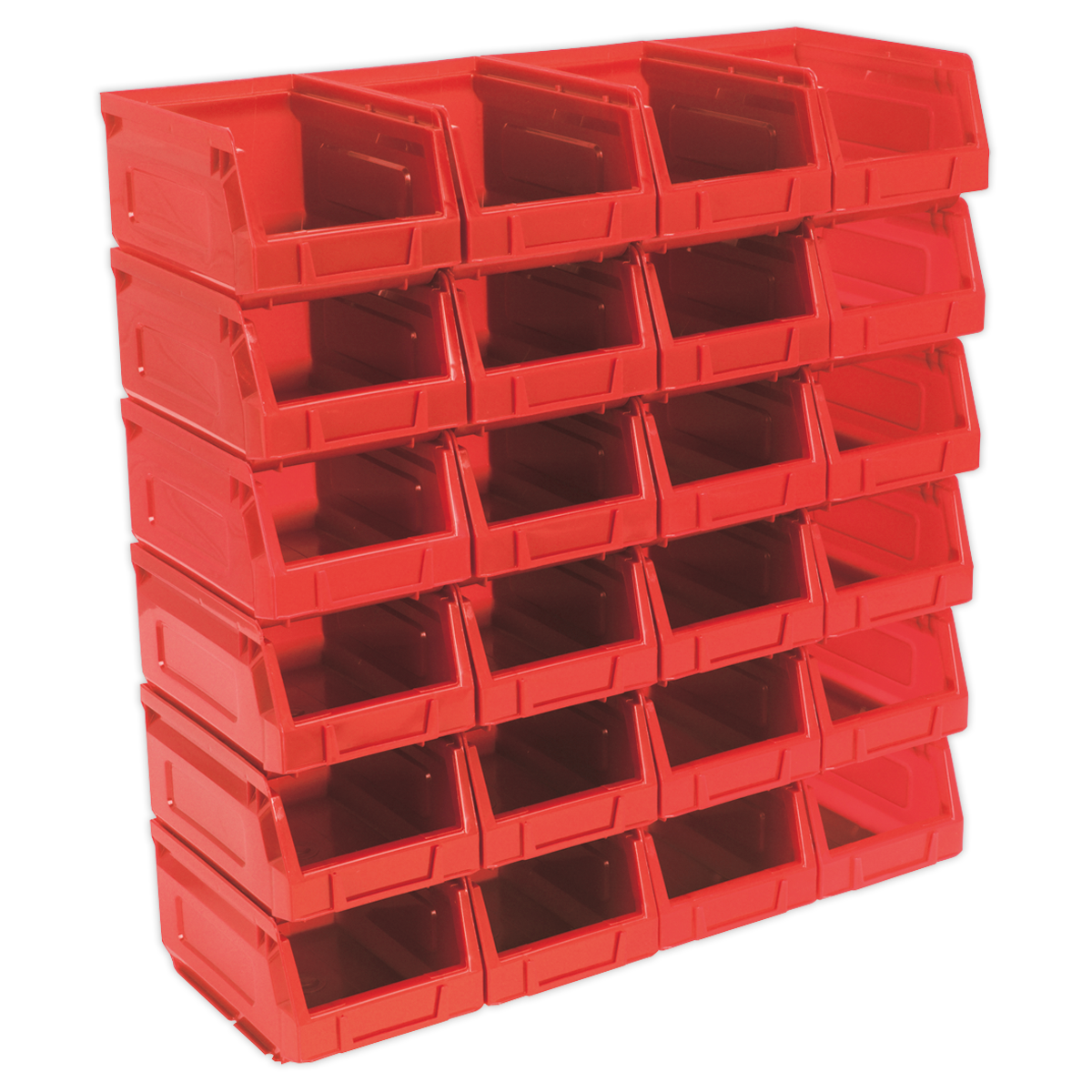 Sealey Red Plastic Storage Bins 105x165x85mm Pack of 24 Shockproof Polymer