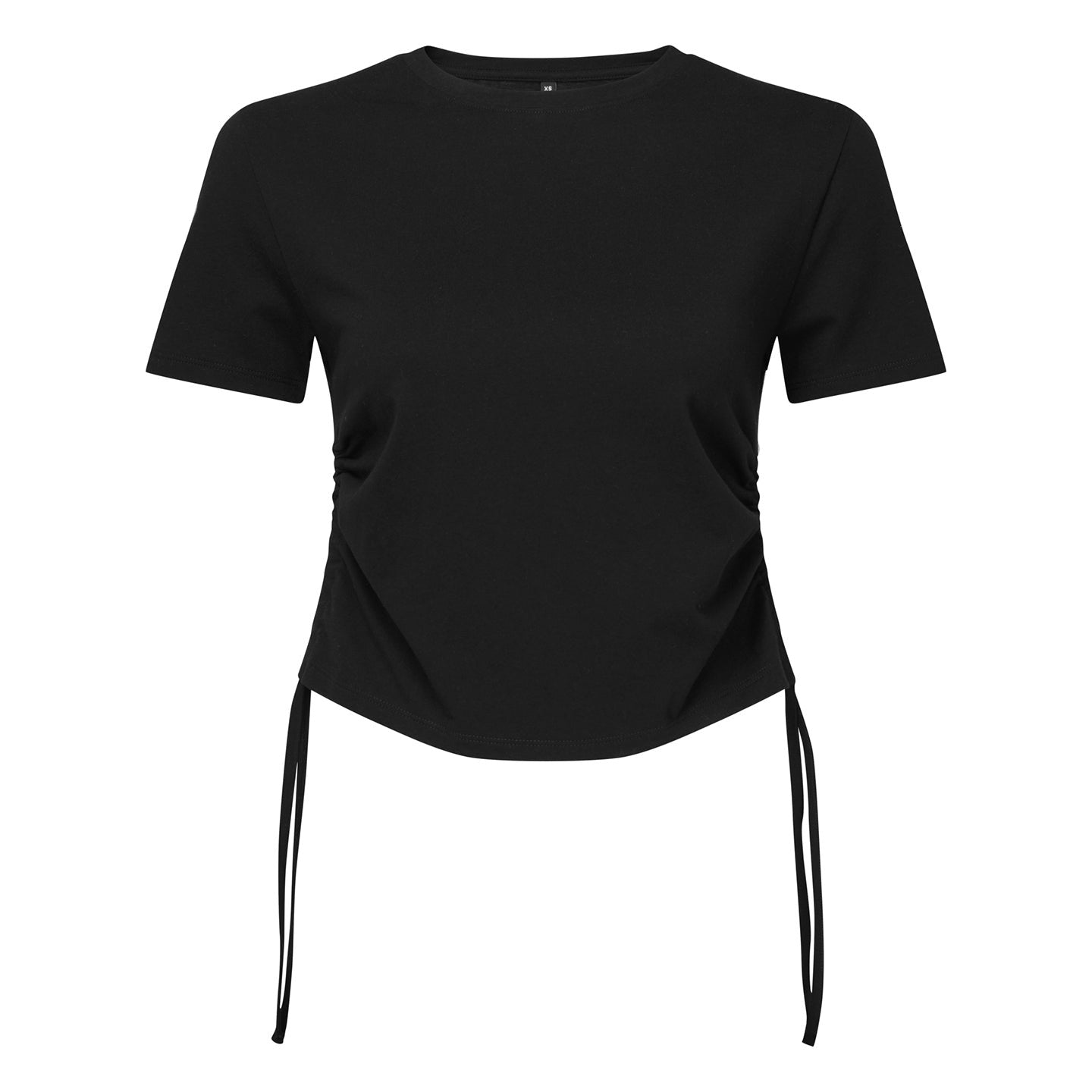 Women's TriDri Ruched Crop Top Short Sleeve Adjustable Fit Cotton XXS-XL