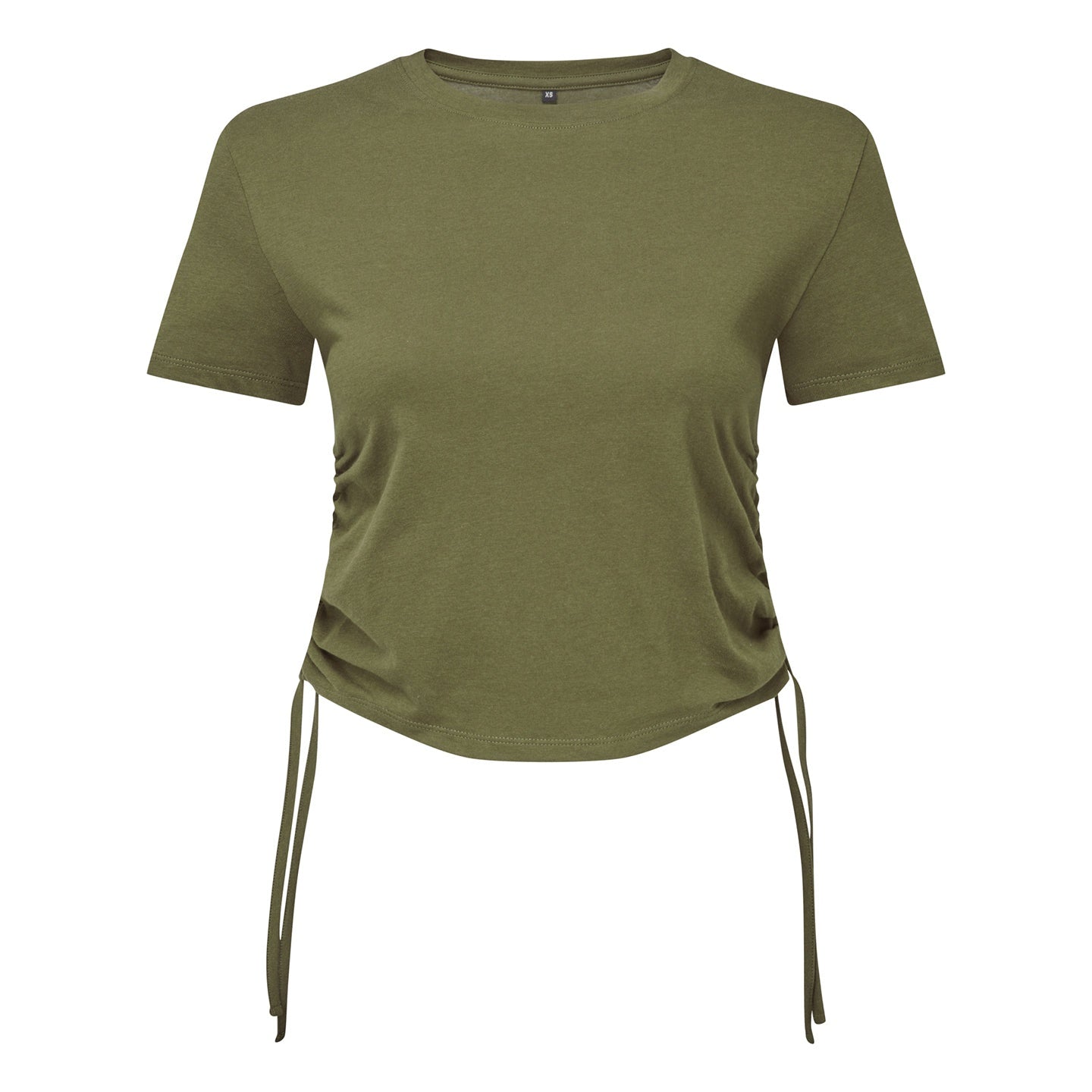 Women's TriDri Ruched Crop Top Short Sleeve Adjustable Fit Cotton XXS-XL