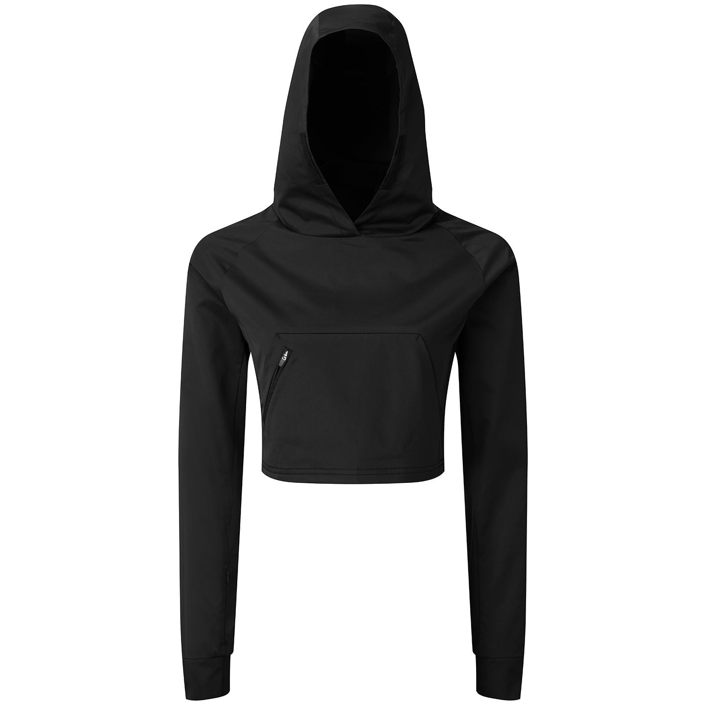 Women's TriDri Cropped Jacket Lightweight Hooded with Kangaroo Pocket