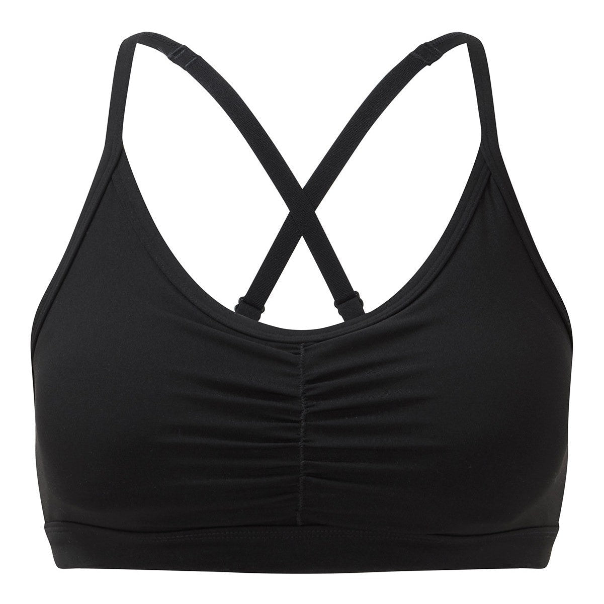 TriDri Women Ruched Sports Bra Medium Impact Adjustable Straps Removable Padding