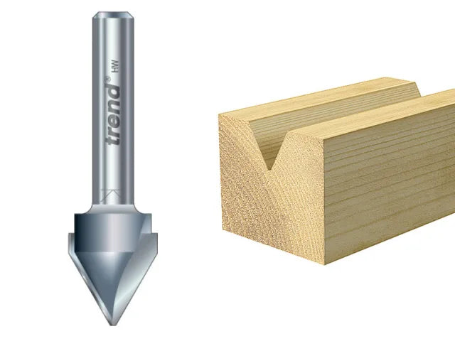 Trend 11/5 x 1/4 TCT V-Groove Cutter 60Â° for Chamfering and Engraving