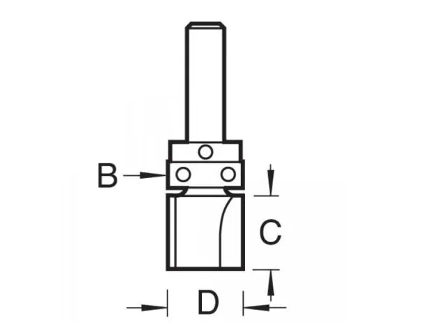 Trend C121 1/4 TCT Bearing Guided Template Profile Cutter 12.7mm x 25.4mm