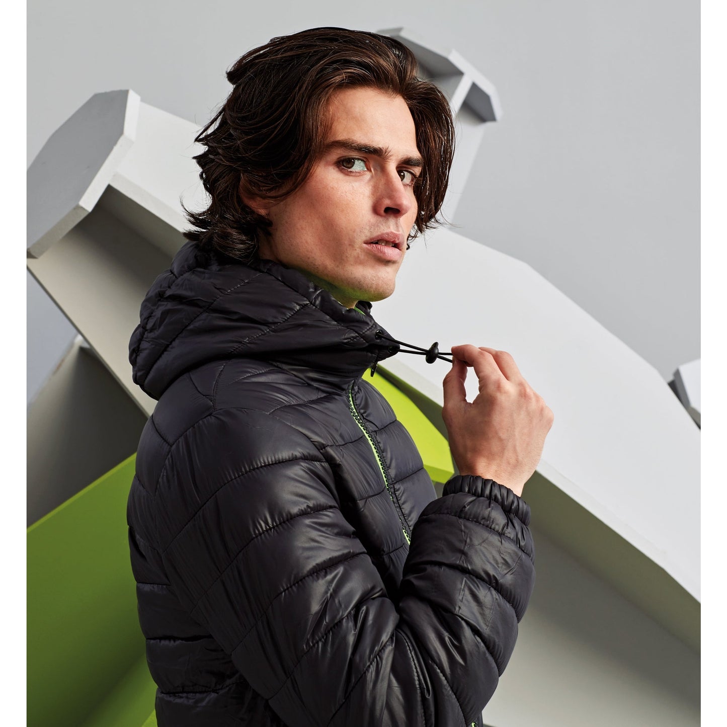 2786 Padded Jacket with Contrast Lining, Quilted, Warm, Lightweight, Stylish