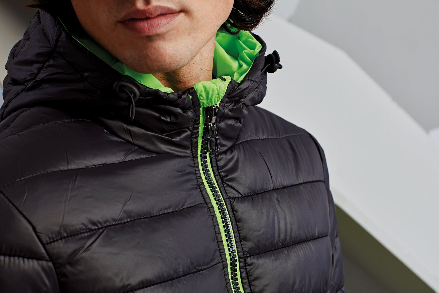 2786 Padded Jacket with Contrast Lining, Quilted, Warm, Lightweight, Stylish