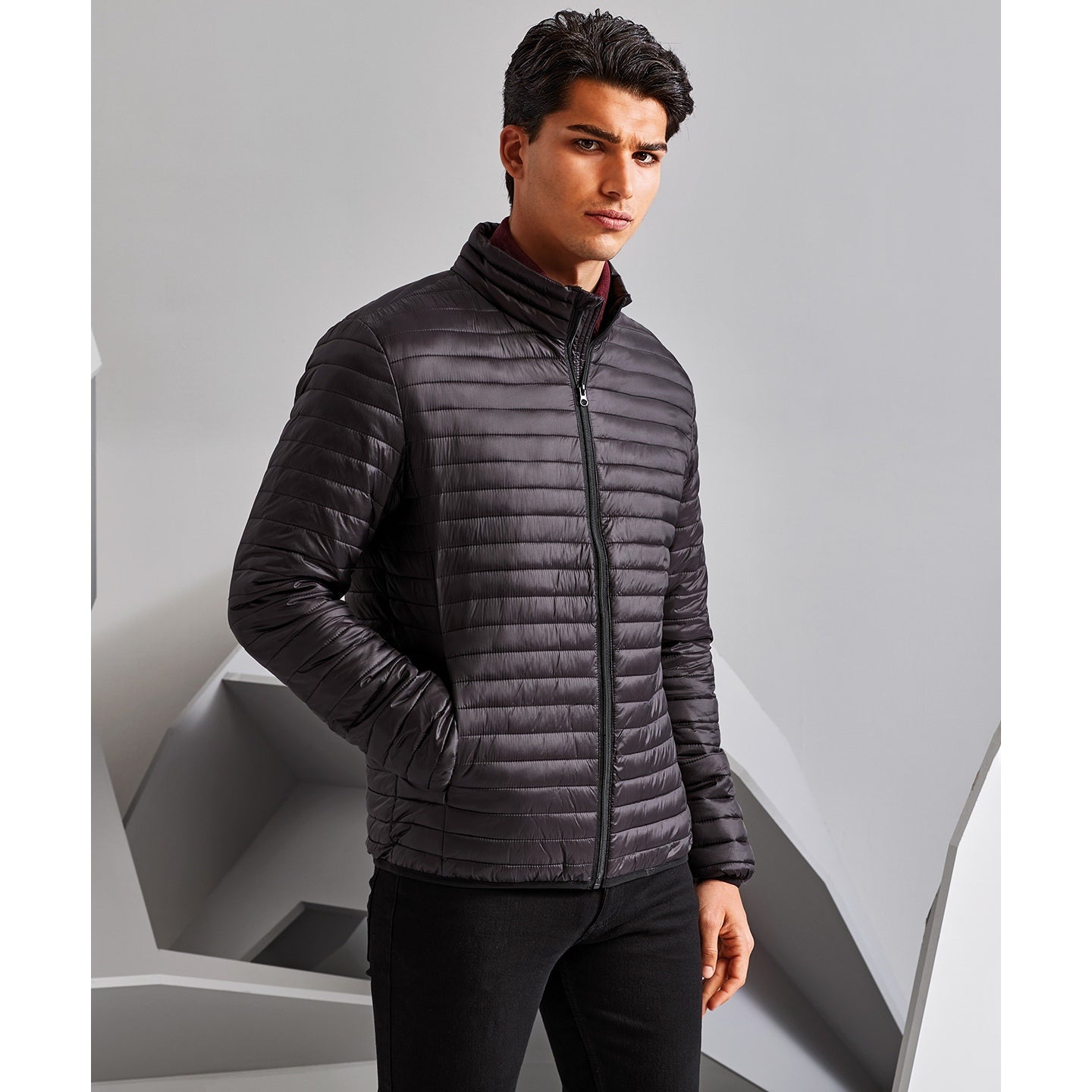 Tribe 2786 Fineline Padded Jacket Lightweight Slim Fit with Concealed Pockets