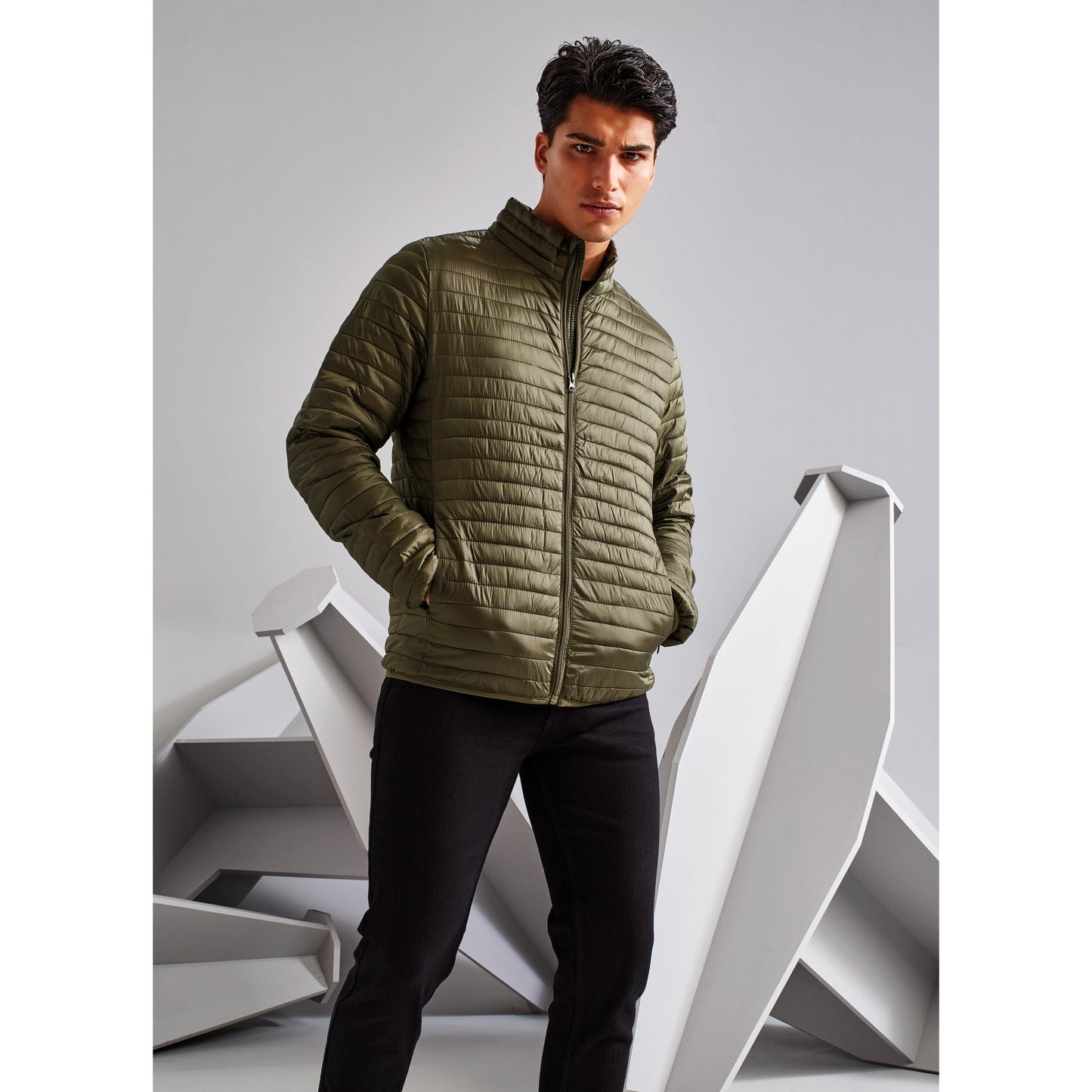 Tribe 2786 Fineline Padded Jacket Lightweight Slim Fit with Concealed Pockets