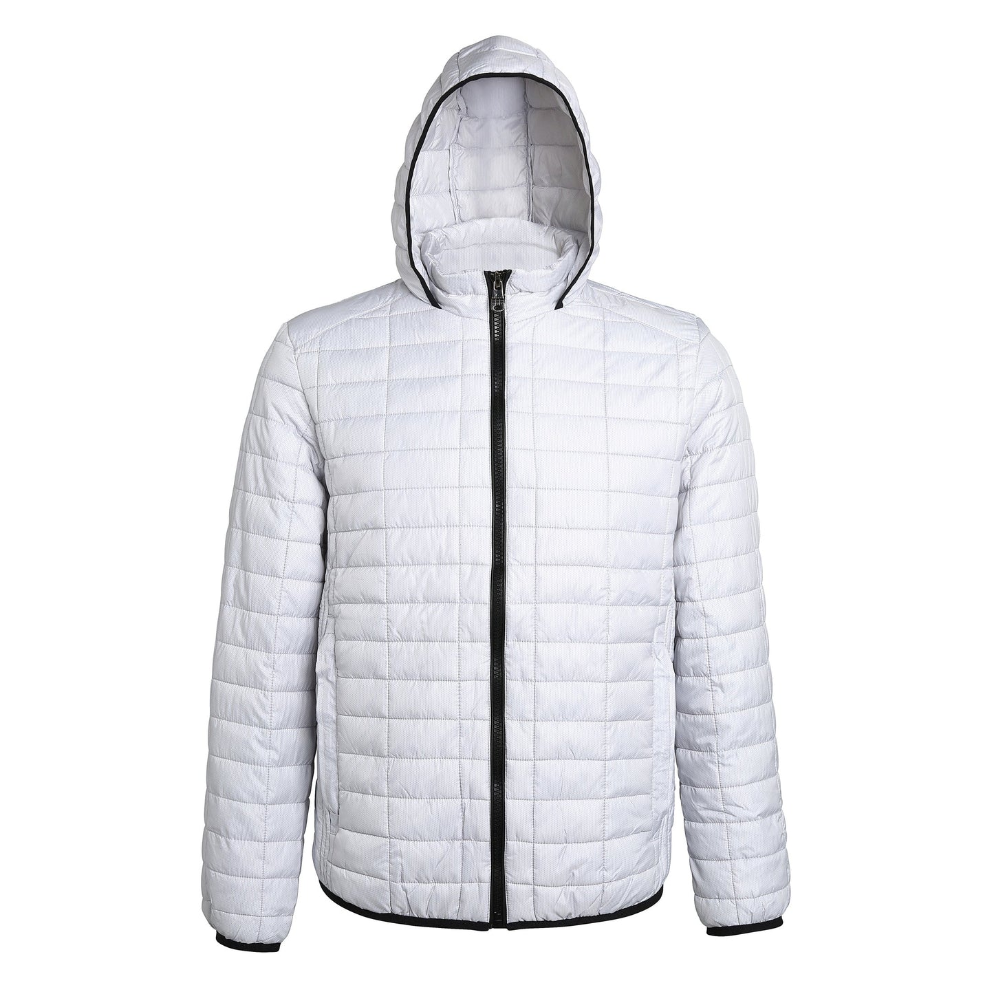 Men's Honeycomb Hooded Jacket Lightweight Polyester Fitted Casual Coat
