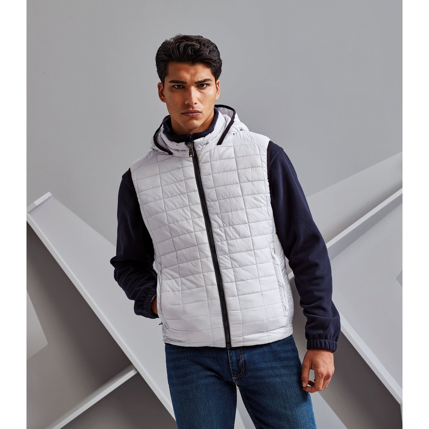 2786 Honeycomb Hooded Gilet Men's Slim Fit Lightweight Polyester Fill