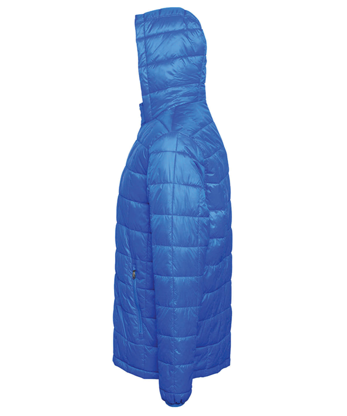 2786 Box Quilt Hooded Jacket Lightweight Polyester Fill Semi-Fitted Style