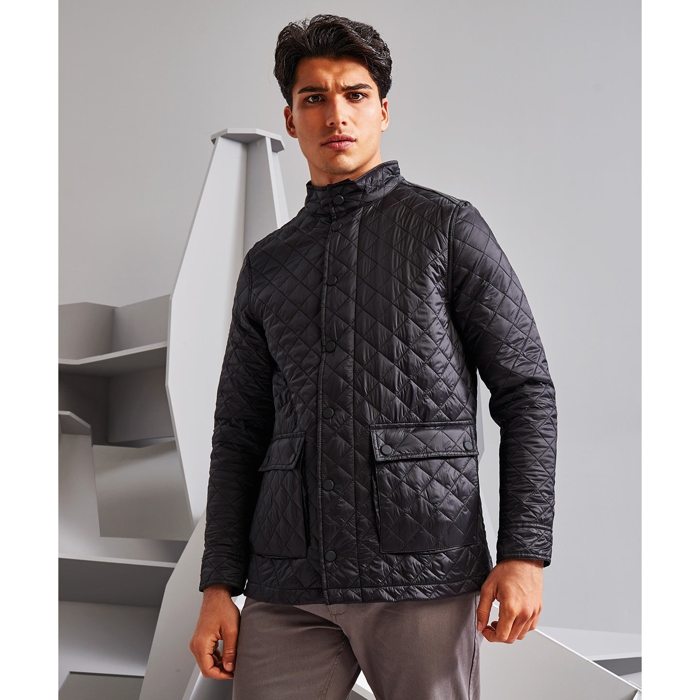 Heritage Inspired Quartic Quilt Jacket Slim Fit Diamond Stitch Lightweight 2786