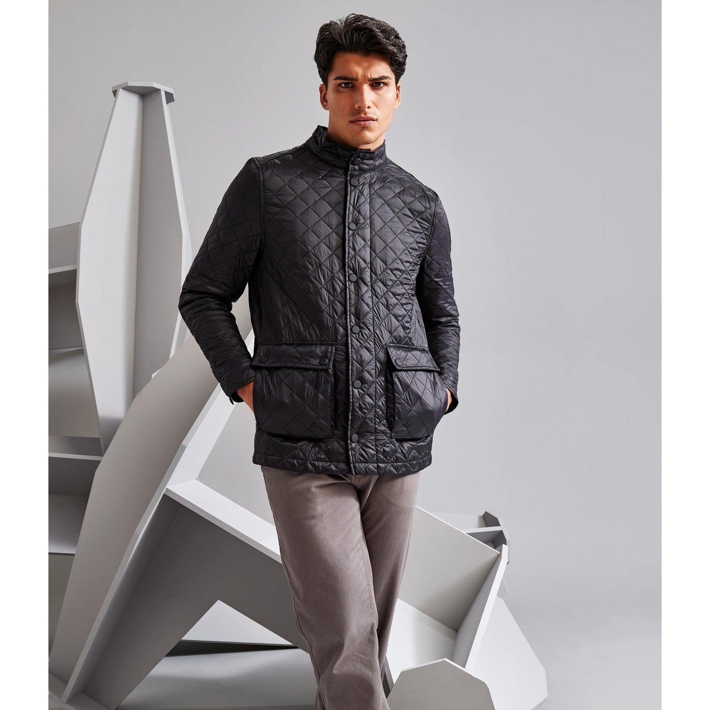 Heritage Inspired Quartic Quilt Jacket Slim Fit Diamond Stitch Lightweight 2786